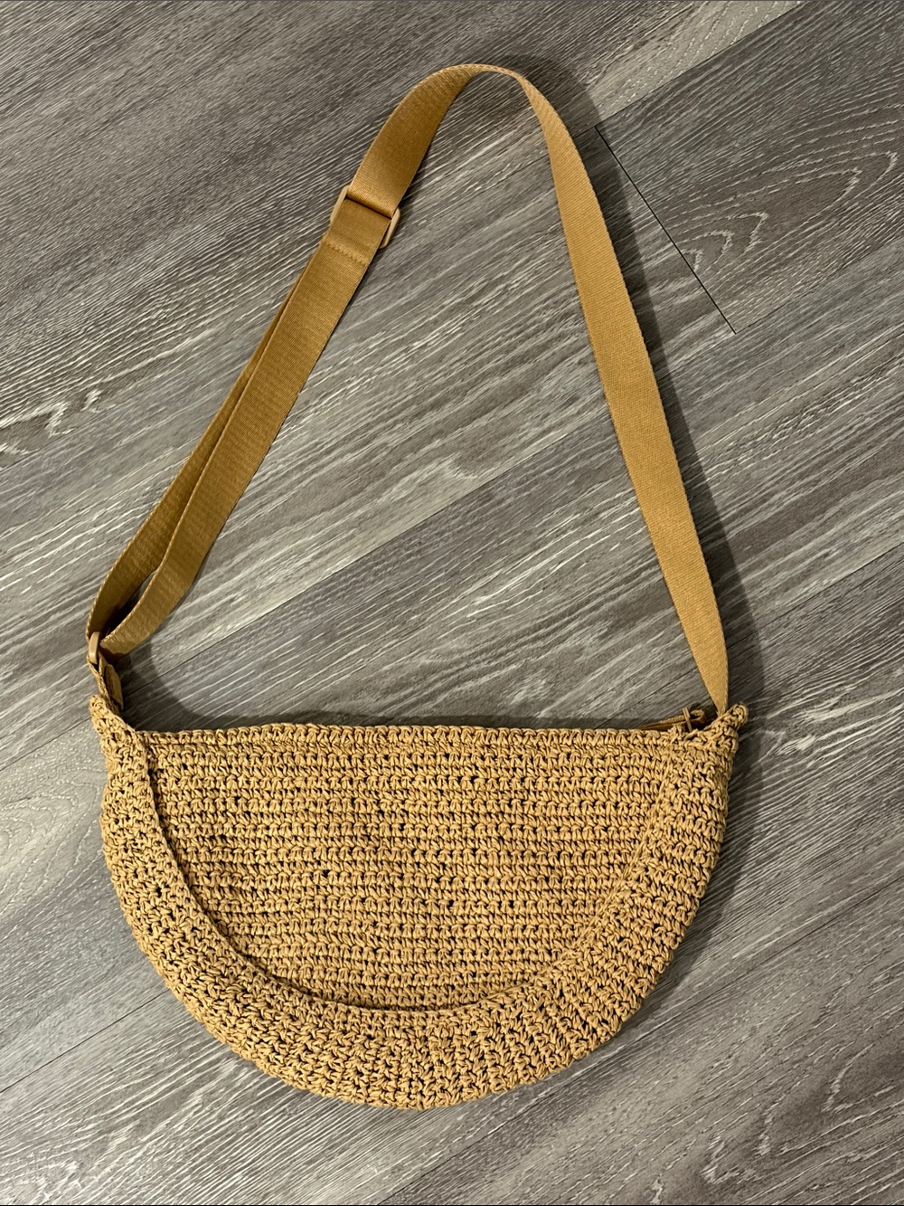 Uniqlo Woven Half-Moon Crossbody - Camel